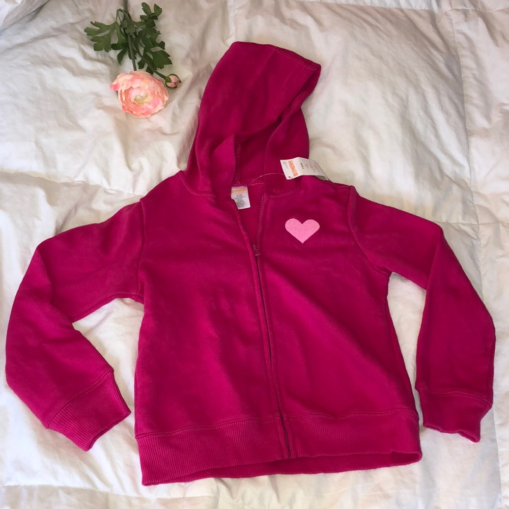 Girls pink zip sweater - brand new